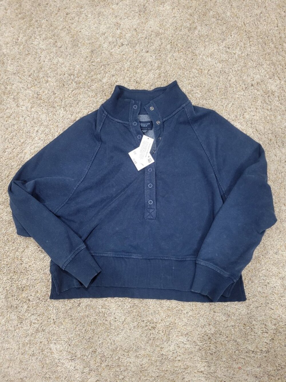 American Eagle cropped sweatshirt - Navy Blue - XS